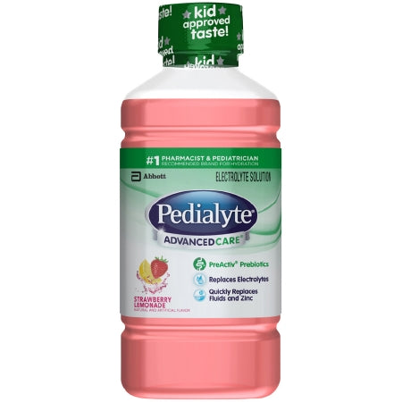 Abbott Nutrition 64301 Oral Electrolyte Solution Pedialyte AdvancedCare Strawberry Lemonade Flavor 33.8 oz. Electrolyte