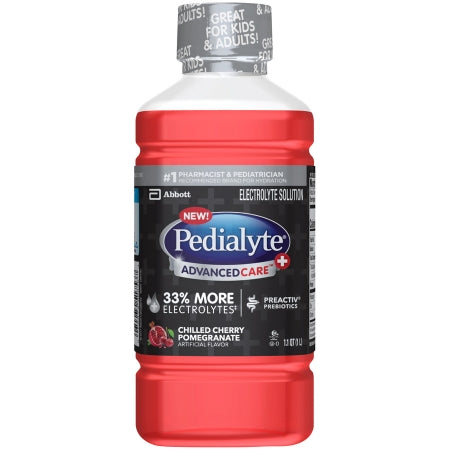 Abbott Nutrition 66645 Oral Electrolyte Solution Pedialyte AdvancedCare Chilled Cherry Pomegranate Flavor 33.8 oz. Electrolyte
