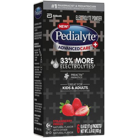 Abbott Nutrition 66972 Oral Electrolyte Solution Pedialyte AdvancedCare Plus Strawberry Freeze Flavor 0.6 oz. Electrolyte