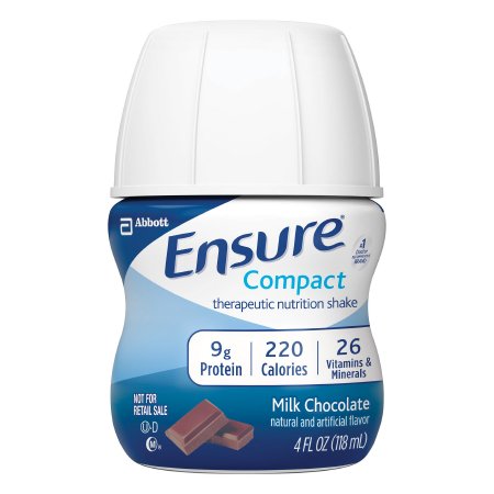 Abbott Nutrition 64362 Oral Supplement Ensure Compact Therapeutic Nutrition Shake Milk Chocolate Flavor Liquid 4 oz. Bottle