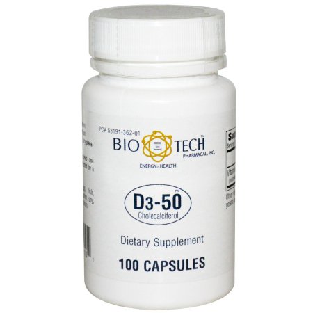 Bio Tech Pharmacal  53191036201 Vitamin Supplement Bio Tech Vitamin D3 50000 IU Strength Capsule 100 per Bottle
