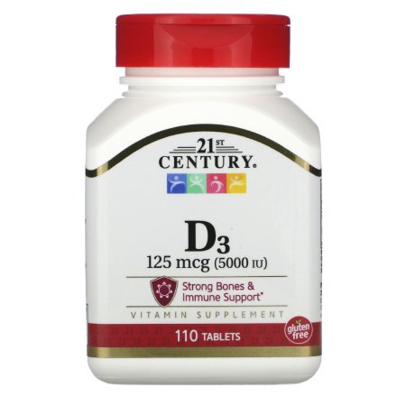 21st Century Nutritional Products  74098527288 Vitamin Supplement 21st Century Vitamin D / Calcium 5000 IU Strength Tablet 110 per Bottle