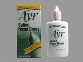 BF Ascher  00225038280 Saline Nasal Rinse Ayr Saline Nasal Drops 0.65% Strength 1.69 oz.
