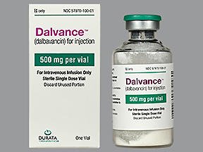 Allergan Pharmaceutical  57970010001 Dalvance Dalbavancin HCl, Preservative Free 500 mg Injection Single-Dose Vial 25 mL