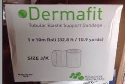 Molnlycke  131936 Elastic Tubular Support Bandage Dermafit 11 Yard Pull On Natural NonSterile Size B 10 to 20 mmHg