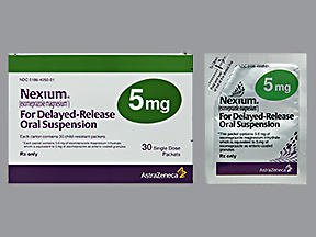 AstraZeneca Pharmaceuticals  00186405001 Nexium Esomeprazole Magnesium 5 mg Powder for Suspension Single-Dose Packet 30 Packets