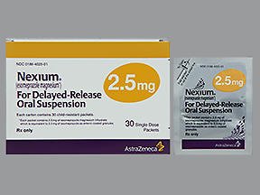 AstraZeneca Pharmaceuticals  00186402501 Nexium Esomeprazole Magnesium 2.5 mg Powder for Suspension Single-Dose Packet 30 Packets