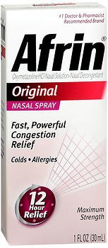 Bayer  04110081125 Sinus Relief Afrin Original 0.05% Strength Nasal Spray 30 mL