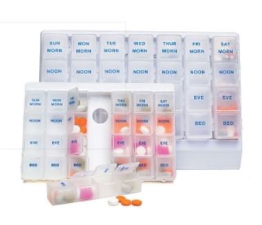 Medline  HET400407 Pill Organizer Deluxe Large 7 Day 4 Dose