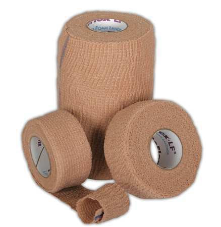 Medline  MDS089002 Cohesive Bandage CoFlex 2 Inch X 5 Yard Self-Adherent Closure Tan NonSterile 14 lbs. Tensile Strength