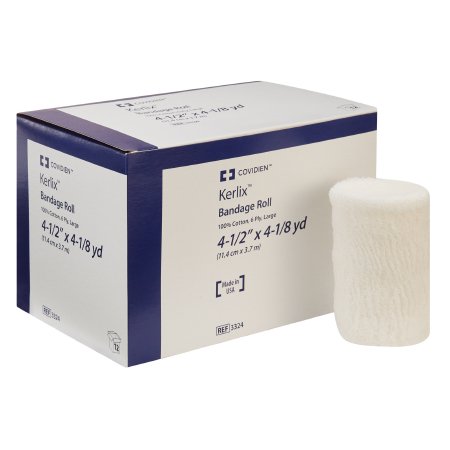 Cardinal  3324 Fluff Bandage Roll Kerlix 4-1/2 Inch X 4-1/10 Yard 12 per Pack NonSterile 6-Ply Roll Shape