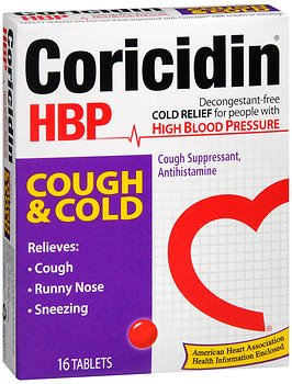 Bayer  04110081138 Cold and Cough Relief Coricidin HBP 4 mg - 30 mg Strength Tablet 16 per Box