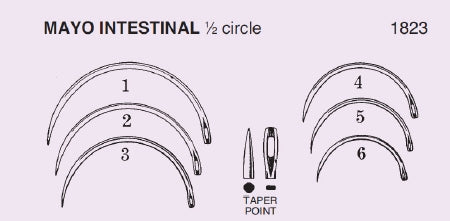 Anchor Products  1823-3DC Taper Point Suture Needle Anchor Mayo Intestinal Type Size 3 Needle Single Use