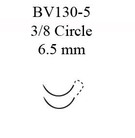 J & J Healthcare Systems  8732H Nonabsorbable Suture with Needle Prolene Polypropylene BV130-5 3/8 Circle Taper Point Needle Size 8 - 0 Monofilament