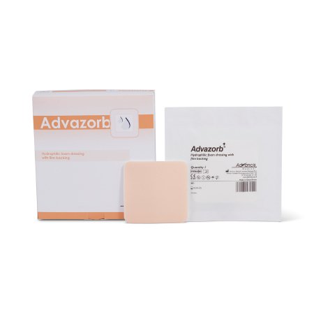 Mediusa  CR4166 Foam Dressing Advazorb 4 X 4 Inch Without Border Film Backing Nonadhesive Square Sterile