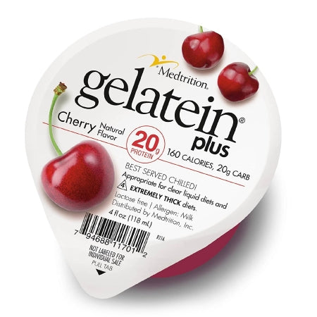 Medtrition/National Nutrition 11701 Oral Supplement Gelatein Plus Cherry Flavor Gel 4 oz. Cup