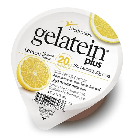 Medtrition/National Nutrition 11703 Oral Supplement Gelatein Plus Lemon Flavor Gel 4 oz. Cup