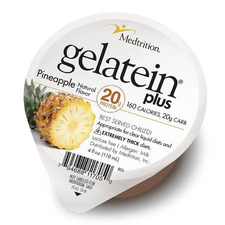 Medtrition/National Nutrition 11705 Oral Supplement Gelatein Plus Pineapple Flavor Gel 4 oz. Cup