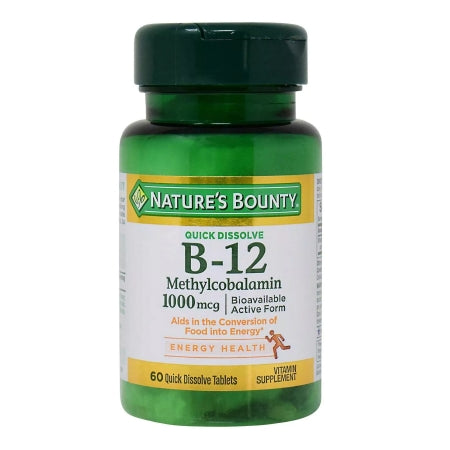 US Nutrition  07431271950 Vitamin Supplement Nature's Bounty Vitamin B12 1000 mcg Strength Lozenge 60 per Bottle Cherry Flavor