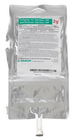 B. Braun  3195-11 Cefepime HCl 2 Gram / 50 mL Injection Flexible Bag 50 mL