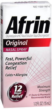 Bayer  04110081123 Sinus Relief Afrin Original 0.05% Strength Nasal Spray 15 mL