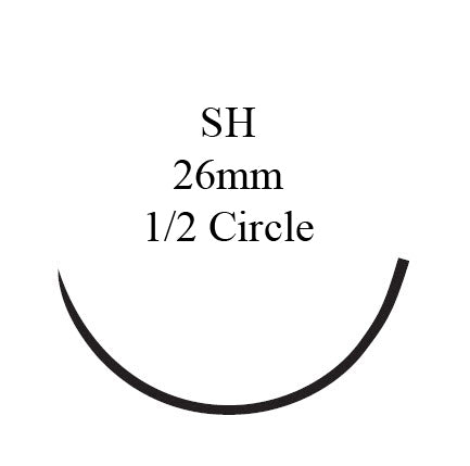 J & J Healthcare Systems  X833H Nonabsorbable Suture with Needle Ethibond Polyester SH 1/2 Circle Taper Point Needle Size 2 - 0 Braided