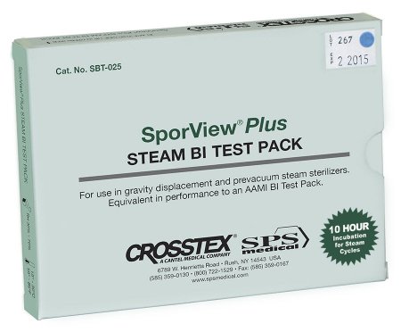 SPS Medical Supply  SBT-025 SporView Plus Sterilization Biological Indicator Pack Steam