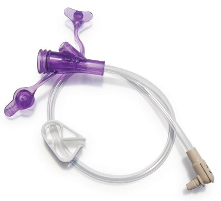 Medline ENT2455B Button Extension Set Mini ONE 24 Inch, Clear, Purple