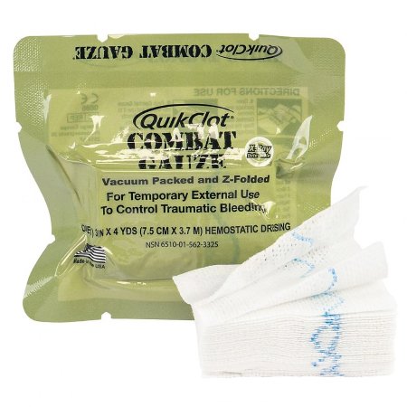 Teleflex LLC  200 Hemostatic Dressing QuikClot Combat Gauze 3 Inch X 4 Yard 1 per Pack Sterile