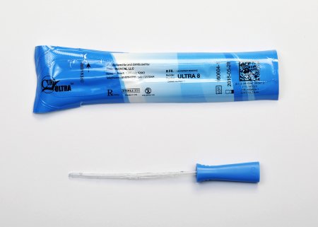 Cure Medical  ULTRA8 Urethral Catheter Cure Ultra Straight Tip Lubricated PVC 8 Fr. 6 Inch