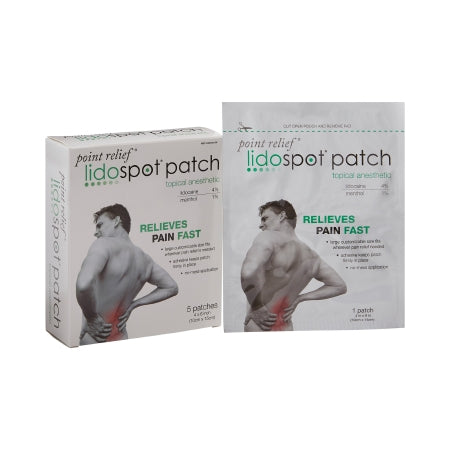 Fabrication Enterprises  13-5310-5 Topical Pain Relief LidoSpot 4% - 1% Strength Lidocaine / Menthol Patch 5 per Box