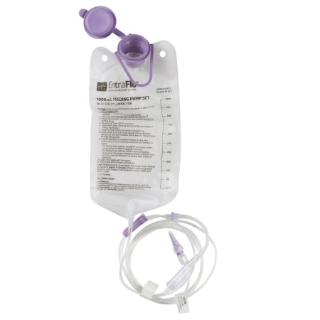 Medline ENFIT70552 Enteral Feeding Pump Bag Set with ENFit Connector Medline EntraFlo 1000 mL Silicone NonSterile Stepped Transition Connector