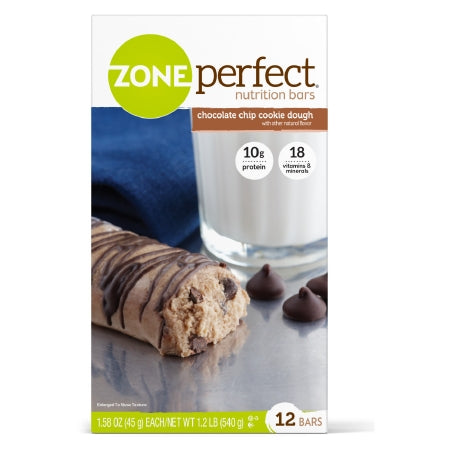 Abbott Nutrition 62836 Nutrition Bar ZonePerfect Chocolate Chip Cookie Dough Flavor Bar 1.76 oz. Individual Packet