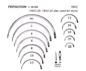 Anchor Products  1842-16R Taper Point Suture Needle Anchor Ferguson Type Size 16 Needle Reusable