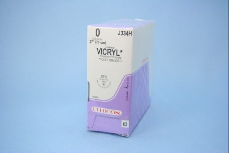 J & J Healthcare Systems  J334H Absorbable Suture with Needle Coated Vicryl Polyglactin 910 CT-2 1/2 Circle Taper Point Needle Size 0 Braided