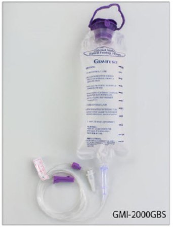 Generica Medical International GMI2000GBS Gravity Feeding Bag Set with ENFIT Connector and Transitional Adapter Generica 1000 mL