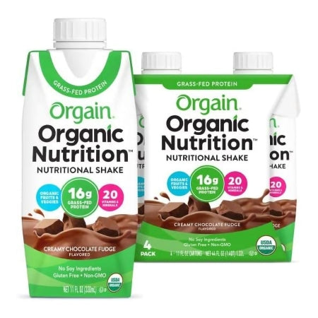 Orgain Inc 860547000013 Oral Supplement Orgain Organic Nutritional Shake Creamy Chocolate Fudge Flavor Liquid 11 oz. Carton