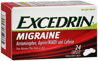 Glaxo Consumer Products  00067203924 Pain Relief Excedrin 250 mg - 250 mg - 65 mg Strength Acetaminophen / Aspirin / Caffeine Caplet 24 per Box