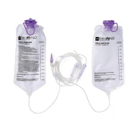 Medline ENFIT70554 Enteral Feeding Pump Flush Bag Set with ENFit Connector Medline EntraFloH2O  1000 mL Silicone NonSterile ENFit Connector