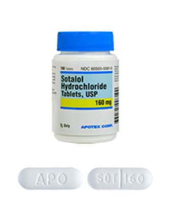 Apotex  60505008100 Sotalol HCl 160 mg Tablet Bottle 100 Tablets