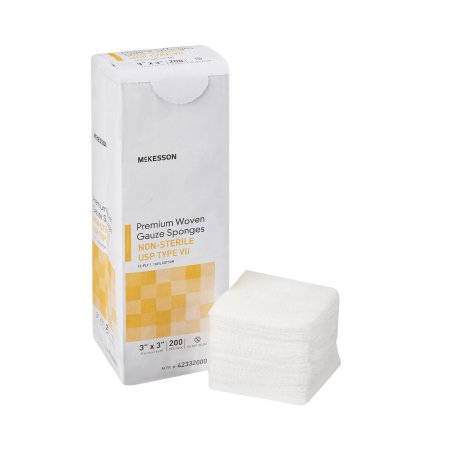 McKesson Brand 42332000 Gauze Sponge McKesson 3 X 3 Inch 200 per Pack NonSterile 12-Ply Square