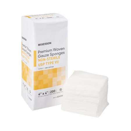 McKesson Brand 42422000 Gauze Sponge McKesson 4 X 4 Inch 200 per Pack NonSterile 12-Ply Square