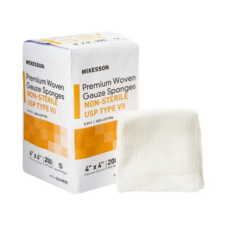 McKesson Brand 42448000 Gauze Sponge McKesson 4 X 4 Inch 200 per Pack NonSterile 8-Ply Square