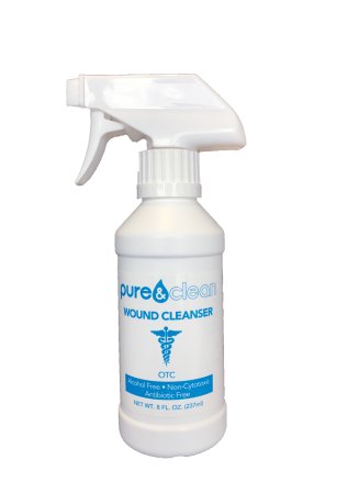 Pure and Clean LLC  739189359158 Wound Cleanser Pure&Clean 8 oz. Spray Bottle NonSterile Antimicrobial