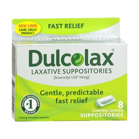 Boehringer Ingelheim  81421002102 Laxative Dulcolax Suppository 8 per Box 10 mg Strength Bisacodyl USP