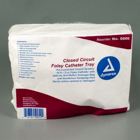 Dynarex  5006 Indwelling Closed System Catheter Tray Dynarex Foley 16 Fr. 5 cc Balloon