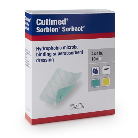 BSN Medical  7269808 Super Absorbent Antimicrobial Dressing Cutimed Sorbion Sorbact 4 X 4 Inch Square