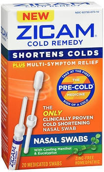 Emerson Healthcare  62750007310 Cold and Sinus Relief Zicam 4X - 4X - 4X Strength Nasal Swab 20 per Box