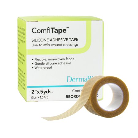 DermaRite Industries  69250 Waterproof Medical Tape ComfiTape Tan 2 Inch X 5 Yard Nonwoven / Silicone NonSterile