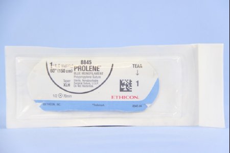 J & J Healthcare Systems  8845G Nonabsorbable Suture with Needle Prolene Polypropylene XLH 1/2 Circle Taper Point Needle Size 1 Monofilament